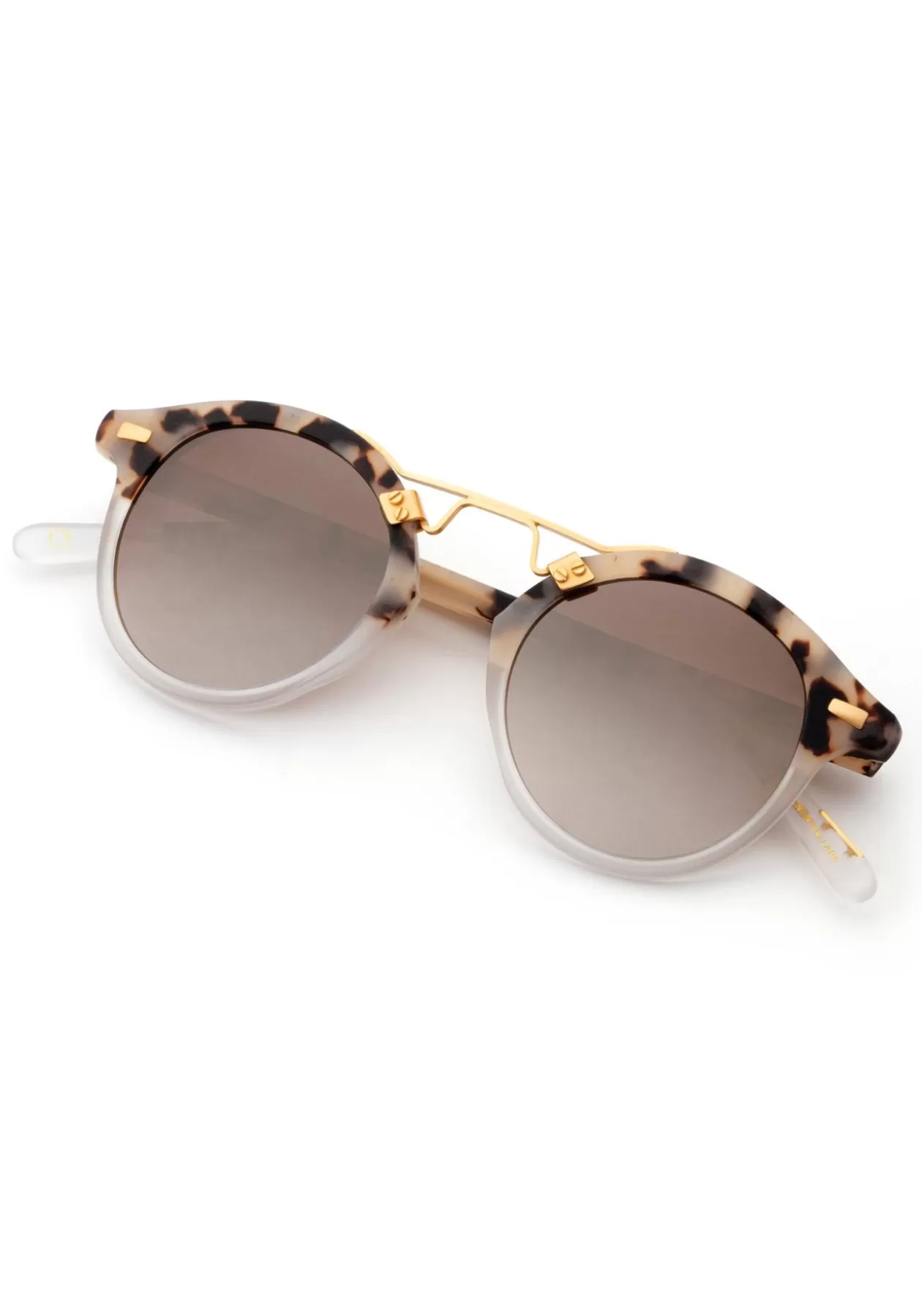 St. Louis Mirrored | Matte Oyster To Crystal Mirror Polarized 24K | KREWE New
